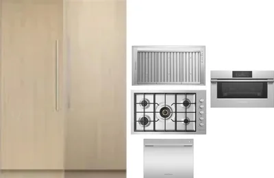 6 Piece Package Includes Refrigerator, Freezer, Cooktop, Wall Oven, Hood And Dishwasher